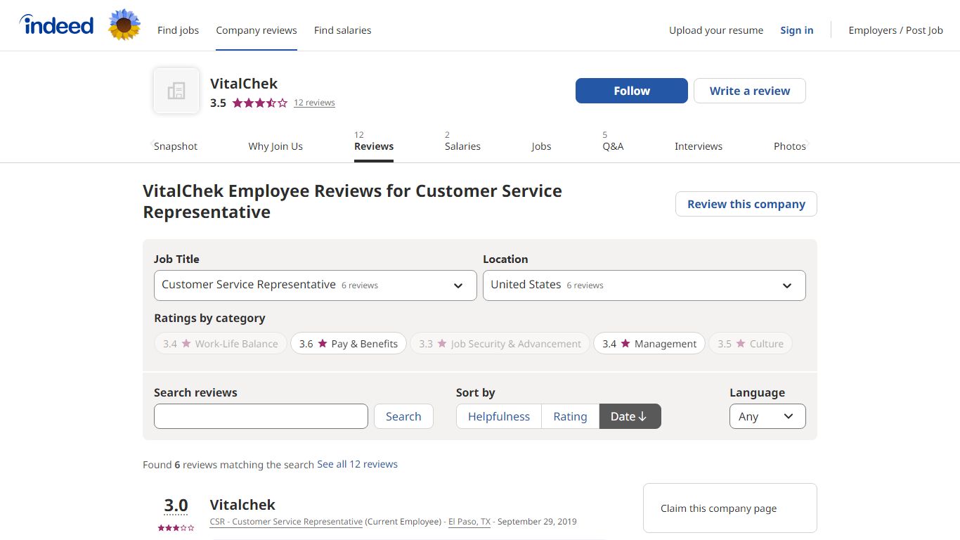 VitalChek Employee Reviews for Customer Service Representative - Indeed